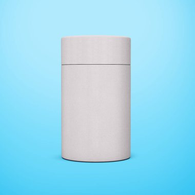 Gösterişli beyaz kibrit silindirli konteyner kutusu Ürün Paketleme Konsepti 3d İllüstrasyon