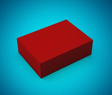 Kırmızı Karton Kutu Kapalı Showcase Mockup Modern Tasarım Ürün Görünümü 3d İllüstrasyon