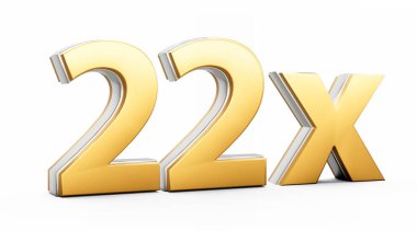 Altın Parlak 22x 22 x Reklamcılık ve Dinamik Satış Sunumları 3D İllüstrasyon