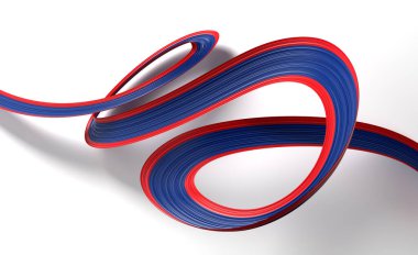Belize 'nin 3d Bayrağı Parlak Dalgalı Belize Bayrakları Beyaz Arkaplanda 3d Görüntü