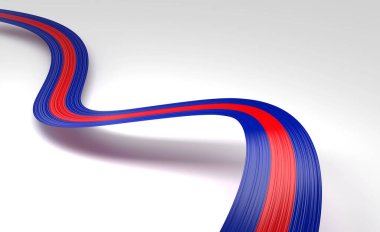 Kamboçya 'nın 3d Bayrağı 3d Dalgalı Parlak Kamboçya Kurdelesi Beyaz Arkaplanda İzole Edildi 3d Görüntü