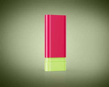 Glow Tinted Close Pink Blush Stick Lime Green Casing With Glossy Pink Cap For Cheeks 3D Illustration clipart