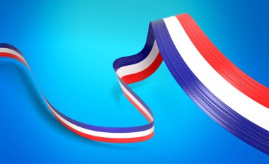 Hırvatistan 'ın 3d. Bayrağı 3d Dalgalı, Parlak Hırvatistan Bayrağı Gök Mavisi Arkaplanda İzole Edildi 3d Görüntü