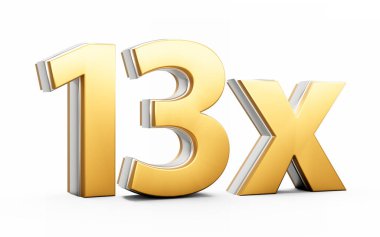 Altın Parlak 13x 13 x Reklam ve Dinamik Satış Sunumları 3D Resim