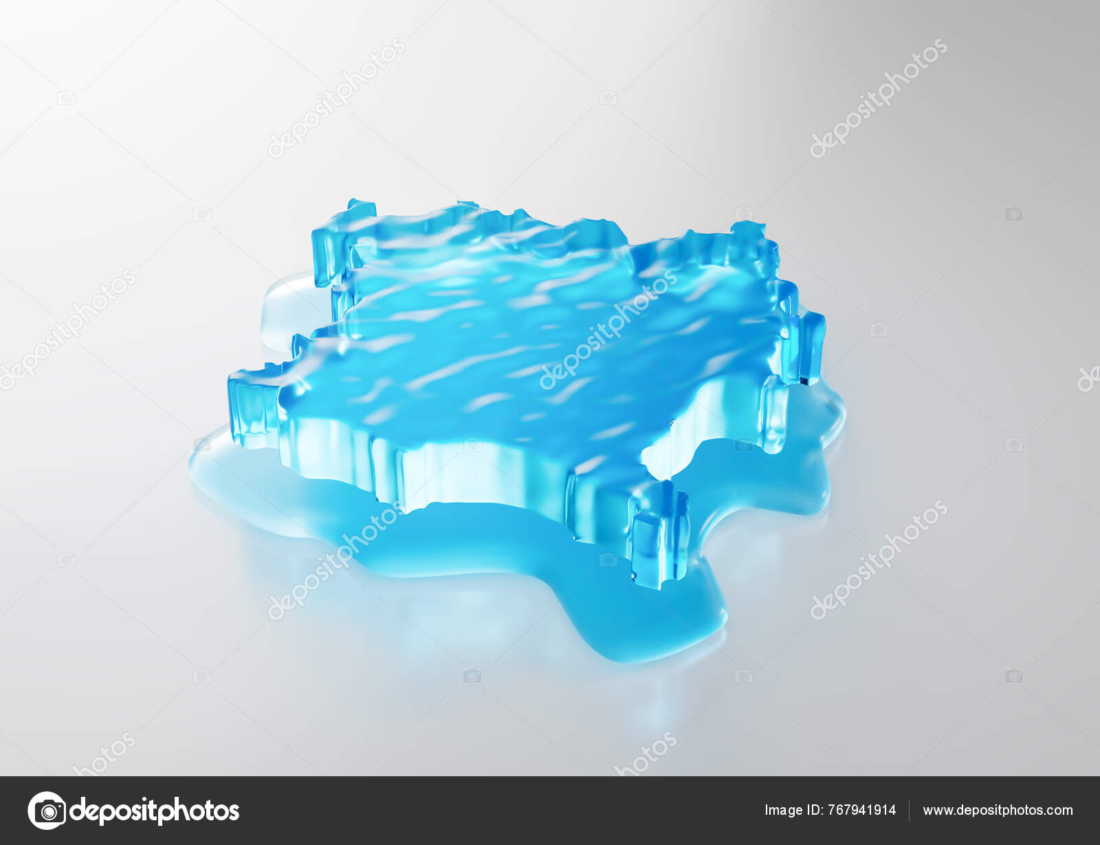 Water Ice Map Kosovo Global Warming Melting Glacier Deep Ocean — Stock ...