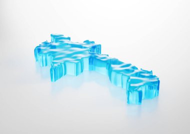 Laos 'un Küresel Isınma Haritası Derin Okyanusta Eriyen Buzul Mavi Su 3D Görüntü