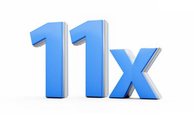 Mavi 11x Sembol 11 x veya 11 kez Reklam ve Dinamik Satış Sunumları 3 boyutlu Resim