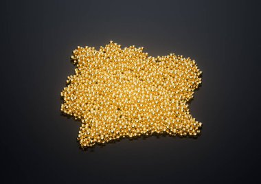 Yüksek Kaliteli Fildişi Sahil Haritası Altın Parlak Metalik Boncuklar veya 3 boyutlu Resimler