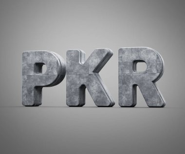 Gri Beton desenli Pakistan Rupisi Gri Arkaplan 3D Görüntü Sembolü