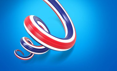 Kosta Rika 'nın 3d Bayrağı 3d Dalgalı Parlak Kosta Rika Çarpık Kurdelesi Mavi Arkaplanda İzole Edildi 3d Görüntü