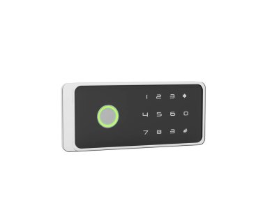 Digital Safe Lock With Touchscreen Numeric Keypad, Green Indicator For Secure Access 3d Illustration clipart