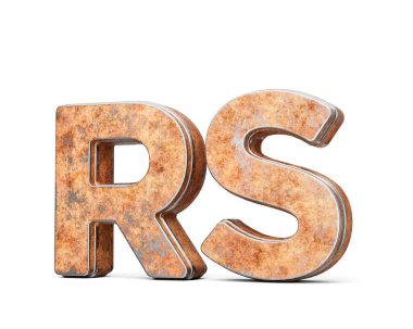 Rupi Rs Para Birimi Sembolü Eski Paslı Demir Metal desen 3d Görüntü