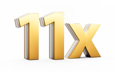 Altın Parlak 11x 11 x Reklamcılık ve Dinamik Satış Sunumları 3D Resim Simgesi