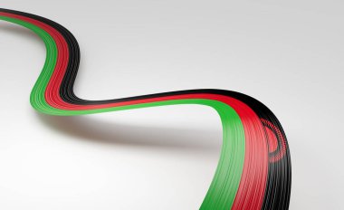Malawi 'nin 3d Bayrağı 3d Dalgalı Parlak Malawi Kurdelesi Beyaz Arkaplanda 3d Görüntü