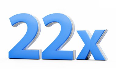 Mavi 22x 22 x veya 22 kez Reklam ve Dinamik Satış Sunumları 3D