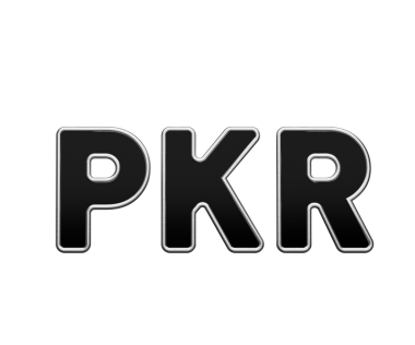 Siyah Pakistan Rupi Para Birimi Sembolü Metal Parıltısı ve Bükülmüş Kenarlar 3D Görüntü