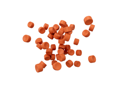 3d Portakal Plastik Topaklar veya PVC Polymer Boncuklar Düşen 3d İllüstrasyon