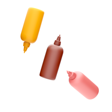 Üç Sıkıştırma Şişesi Lezzetli Toplamalar 3 boyutlu Görüntü İçin Mükemmel