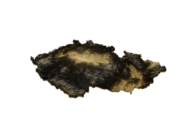 Çek Cumhuriyeti Altın Metalik Doku Haritası Altın Rezervleri ve Altın Madencilik Konsepti 3B İllüstrasyon