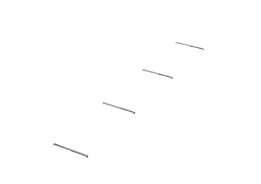 Metalik çengelli iğneler pembe ve açık mavi üç boyutlu resimlere gömülüdür.