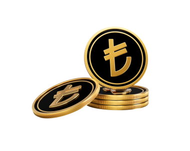 Altın ve Siyah Türk Liraları Yuvarlak Sikkeler Yığını 3d İllüstrasyon