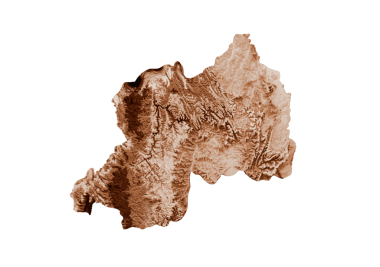 Ruanda 'nın eski stili haritası, kahverengi grafikler antika Vintage stilinde. Yüksek detaylı 3d illüstrasyon