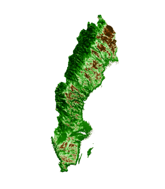 Sweden Topographic Map 3d realistic map Color 3d illustration