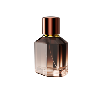 Zarif Amber Cilalı Parlak Cilalı Kristal Cam Parfüm Şişesi 3D Görüntü