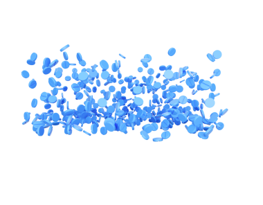 3D Mavi Yuvarlak Tıbbi Haplar Hava Sağlık Hizmetleri Konseptinde Uçuyor.