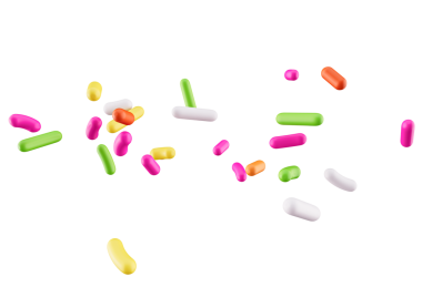 Havada uçuşan Pasta ve Fırın Malzemeleri için Renkli Şeker Serpiştirme Dekorasyonu