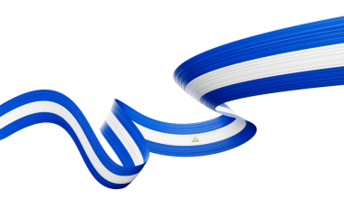 Nikaragua 'nın 3d Bayrağı 3 d Parlak Dalgalı Nikaragua Şeridi 3d Görüntü