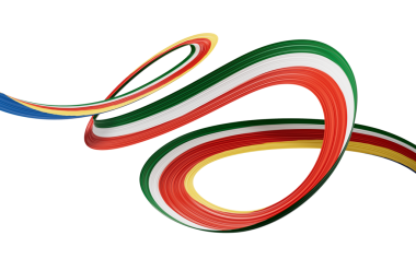 Seyşeller Bayrağı Dalgalanan Kurdele Bayrağı 3 boyutlu Görüntü İzole Edildi