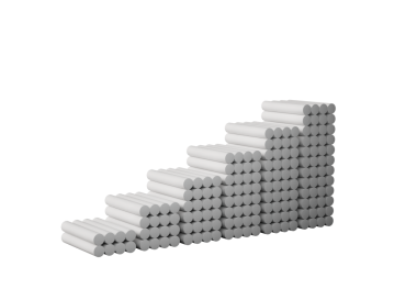 Mezuniyet şapkasına yeşil karatahta basamaklar, Chalks merdivenleri 3D resimleme.