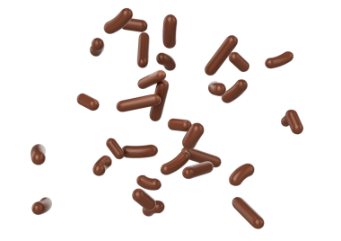 Kekler, dondurmalar ve tatlılar için çikolata parçacıkları mavi üç boyutlu resimlere dökülüyor.