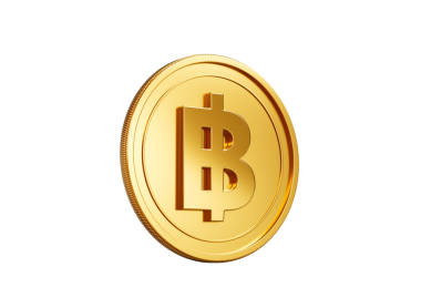 3D Altın Parlak Tayland Baht Parası 3D Görüntü