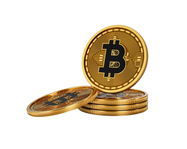 3D Altın Kripto Para Yığını Bitcoin Parlak Yuvarlak Sikkeler Yığını 3D İllüstrasyon