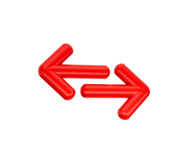 Kırmızı oklar. 3D parlak ağ simgeleri. İllüzyon. 3d illüstrasyon