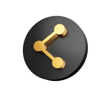 Simge bağlantısı simgesi 3B illüstrasyonunu paylaş