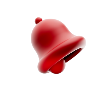 3D Kırmızı Alarm Çanı simgesi Mavi. 3d illüstrasyon