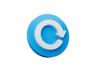 3d Tazeleme simgesi Mavi 3D illüstrasyon