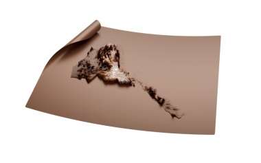 Eritre 'nin Eski Tarzının Haritası Kahverengiye Döndürülmemiş Harita Kağıt Kağıt Kağıt Tabaka 3D Görüntü