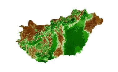 Macaristan Topografik Haritası 3d gerçekçi harita Renkli 3d illüstrasyon