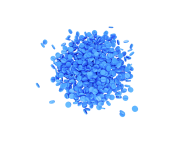 3D Blue Scattered Rounded Medical Hapls Top View Sağlık Hizmetleri Konsepti 3d İllüstrasyon