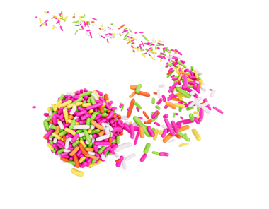 Brigadeiro Brezilya Tatlısı Balosu 3D Görüntü 'de Renkli Serpiştirmeler