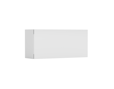 Ambalaj için beyaz dikdörtgen karton kutu modeli, yatay olarak konumlandırılmış 3d illüstrasyon