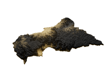 Orta Afrika Haritası Altın Metal Doku Haritası Altın Rezervleri ve Altın Madencilik Konsepti 3B İllüstrasyon