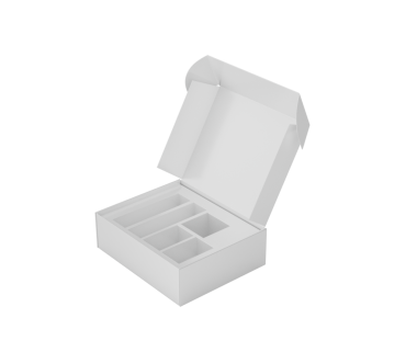 Karton Kutu Açık Vitrin Model Şık Modern Tasarım Ürün Görünümü 3d İllüstrasyon