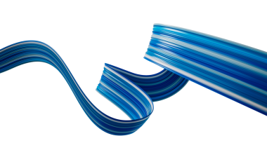 Soyut dalga ipeği veya saten kumaş Mavi 3d illüstrasyon