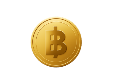 3D Altın Parlak Tayland Baht Parası 3D Görüntü