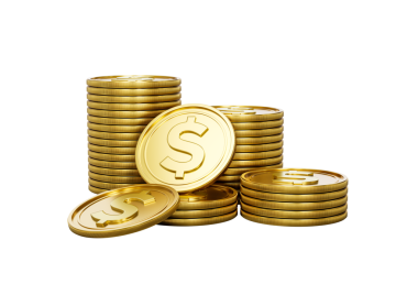 3D ABD Doları Yığını Parlak Yuvarlak Paralar Yığını 3D İllüstrasyon